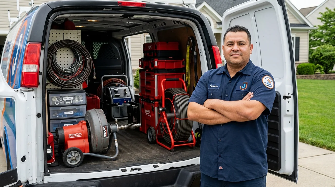 Professional drain cleaning equipment and Johns Plumbing LLC plumber in Circle