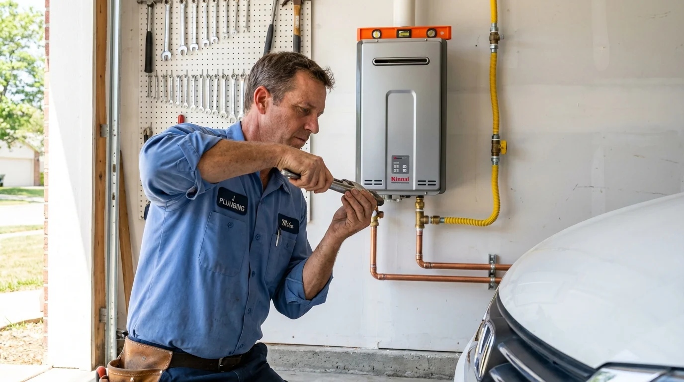 Tankless water heater installation by a Johns Plumbing LLC plumber in Circle